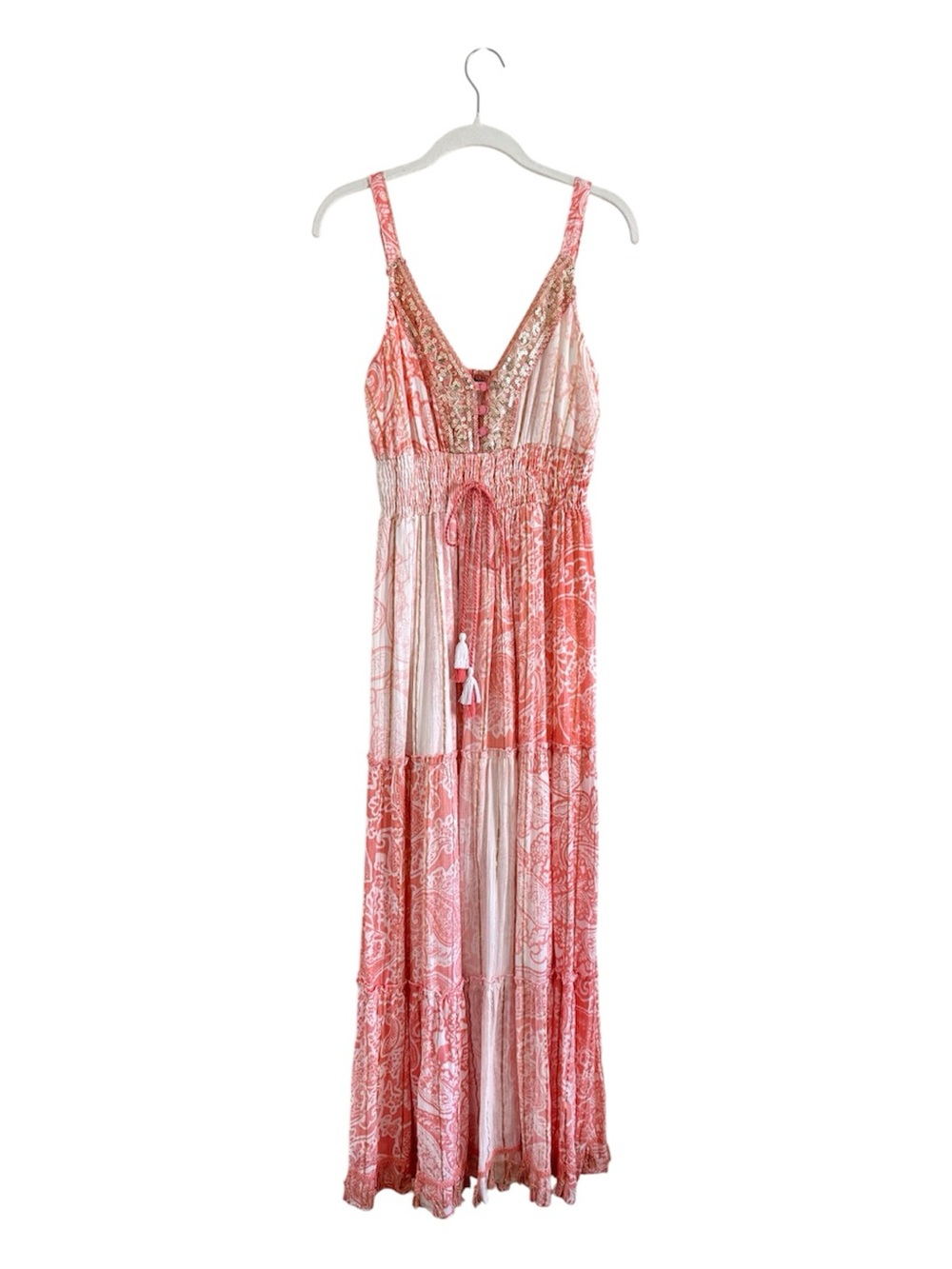 Anthropologie Me 2 Magic Boho Embroidered Maxi Dress M